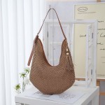 Instagram-Style Large-Capacity Woven Tote Bag — Vintage French-Inspired Beach & Vacation Shoulder Bag | An Essential for Commuting and Casual Wear
